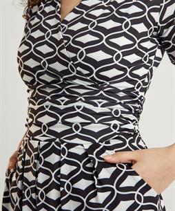 Marivie Slinky Kleid Retro Druck