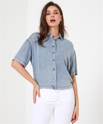 Moscow gewaschene Denim Bluse Rashida