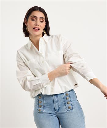 Moscow kurze Popeline-Bluse Femila