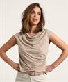 No Man's Land Lurex Top mit Wasserfall-Ausschnitt