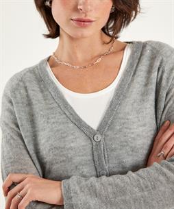 No Man's Land Strickjacke aus Wollgemisch mit Pailletten