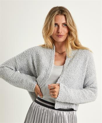 No Man's Land Wollmischung Bouclé-Strickjacke kurz
