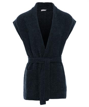 No Man's Land ärmellose Strickjacke Gürtel
