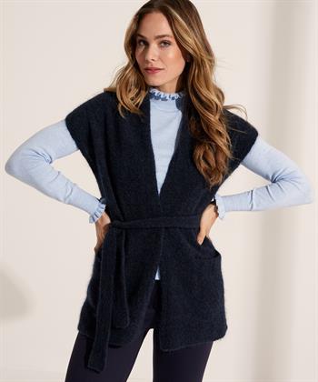 No Man's Land ärmellose Strickjacke Gürtel