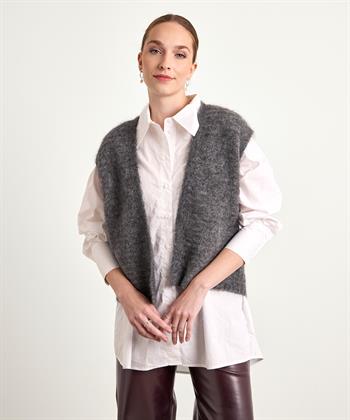 No Man's Land ärmellose Strickjacke Rippe