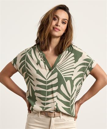 OUI Bluse Blattstreifen