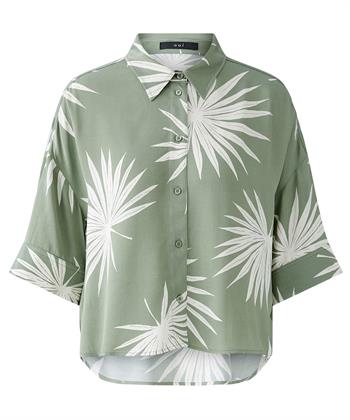 OUI Bluse seidiger Blattdruck