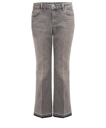 OUI Cropped Jeans mit Nieten am Bund