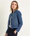OUI Denim Strickjacke Lurex mit Knöpfen
