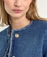 OUI Denim Strickjacke Lurex mit Knöpfen