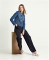 OUI Denim Strickjacke Lurex mit Knöpfen