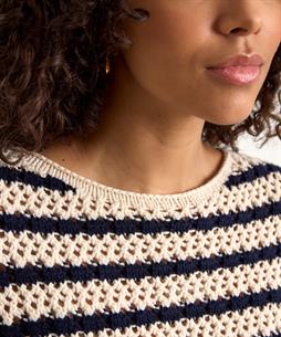OUI durchbrochener Pullover gestreift