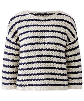 OUI durchbrochener Pullover gestreift