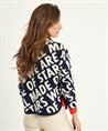 OUI Jacquard-Pullover mit Buchstabenaufdruck