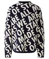 OUI Jacquard-Pullover mit Buchstabenaufdruck