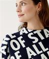 OUI Jacquard-Pullover mit Buchstabenaufdruck