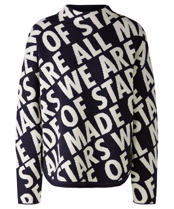 OUI Jacquard-Pullover mit Buchstabenaufdruck