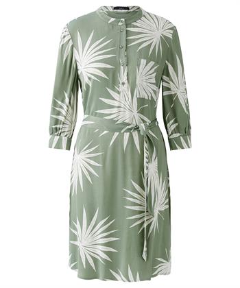 OUI Kleid seidiger Blattdruck