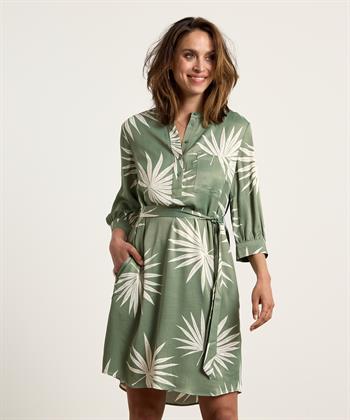 OUI Kleid seidiger Blattdruck