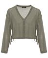 OUI kurze Strickjacke Kordelzug