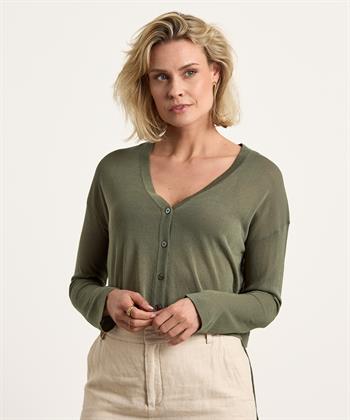 OUI kurze Strickjacke Kordelzug
