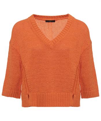 OUI Kurzer Pullover aus Bändchengarn
