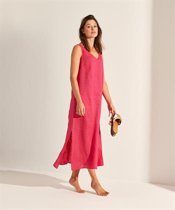 OUI Leinenkleid V-Ausschnitt