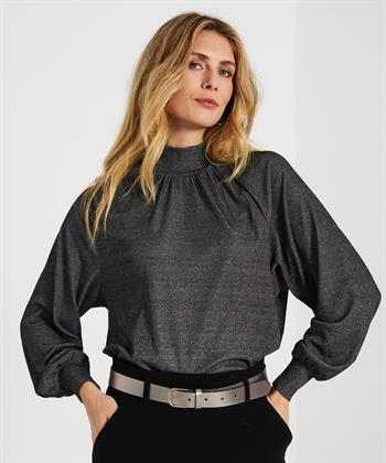 OUI Lurex Top Jersey Rollkragen