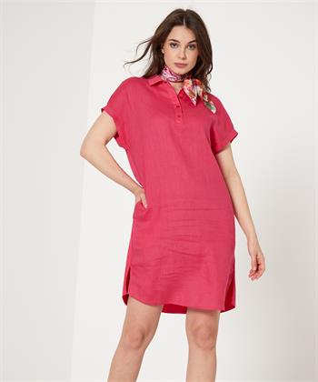 OUI Polokleid mit Leinenfront