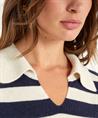 OUI Polopullover aus Wollmischung mit Blockstreifen
