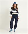 OUI Polopullover aus Wollmischung mit Blockstreifen