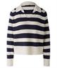 OUI Polopullover aus Wollmischung mit Blockstreifen