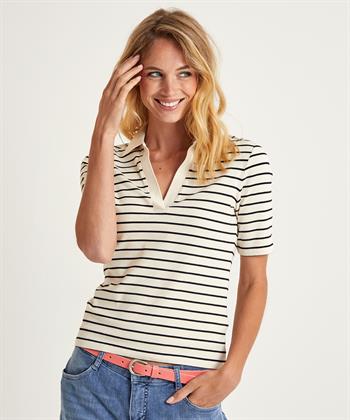 OUI Poloshirt Rippenstreifen