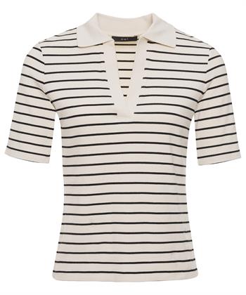 OUI Poloshirt Rippenstreifen