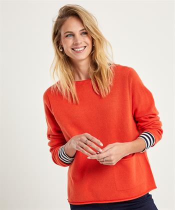 OUI Pullover aus Wollmischung mit Tasche