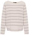 OUI Pullover mit Streifen und Kontrastgewebe
