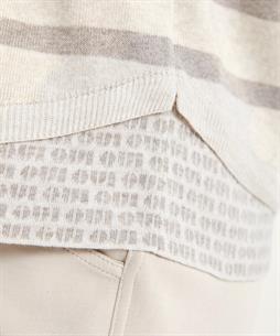 OUI Pullover mit Streifen und Kontrastgewebe
