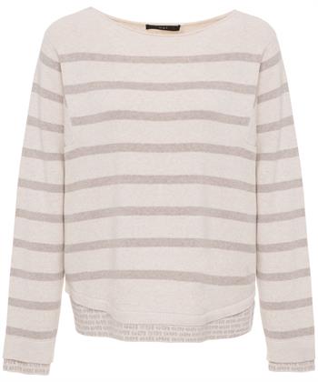 OUI Pullover mit Streifen und Kontrastgewebe