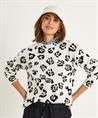 OUI Pullover Rundhalsausschnitt Panther-Jacquard