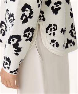 OUI Pullover Rundhalsausschnitt Panther-Jacquard
