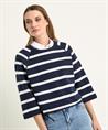 OUI Pullover wendbar gestreift und einfarbig