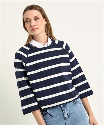 OUI Pullover wendbar gestreift und einfarbig