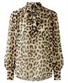 OUI Schleifenbluse Pantherdruck Lurex