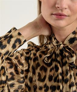 OUI Schleifenbluse Pantherdruck Lurex