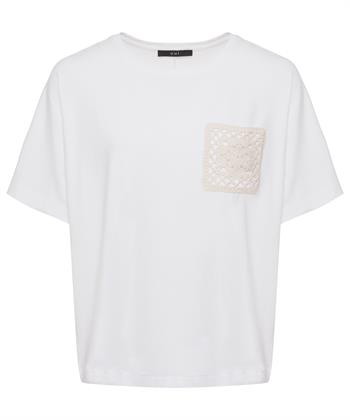 OUI Shirt gehäkelte Brusttasche