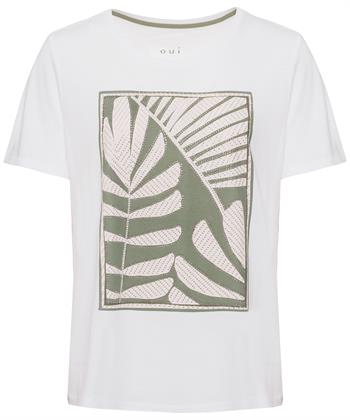 OUI Shirt Strass Blatt