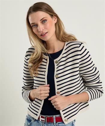 OUI Strickjacke gestreift gerippt