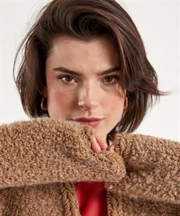 OUI Strickjacke kurz aus Wollmischung Boucle