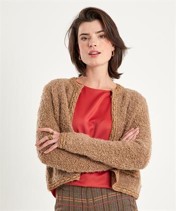 OUI Strickjacke kurz aus Wollmischung Boucle