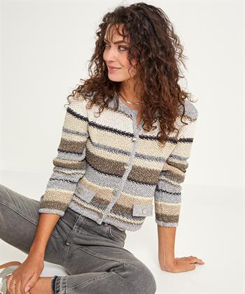 OUI Strickjacke Lurex-Streifen